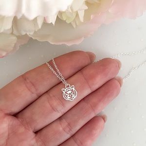 925 Sterling silver tiger face necklace
